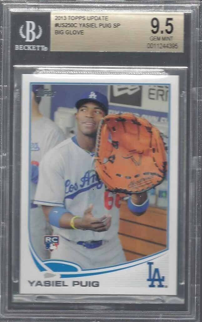 YASIEL PUIG 2013 TOPPS UPDATE C VARIATION SP ROOKIE BIG GLOVE RC BGS 9.5 GEM MT