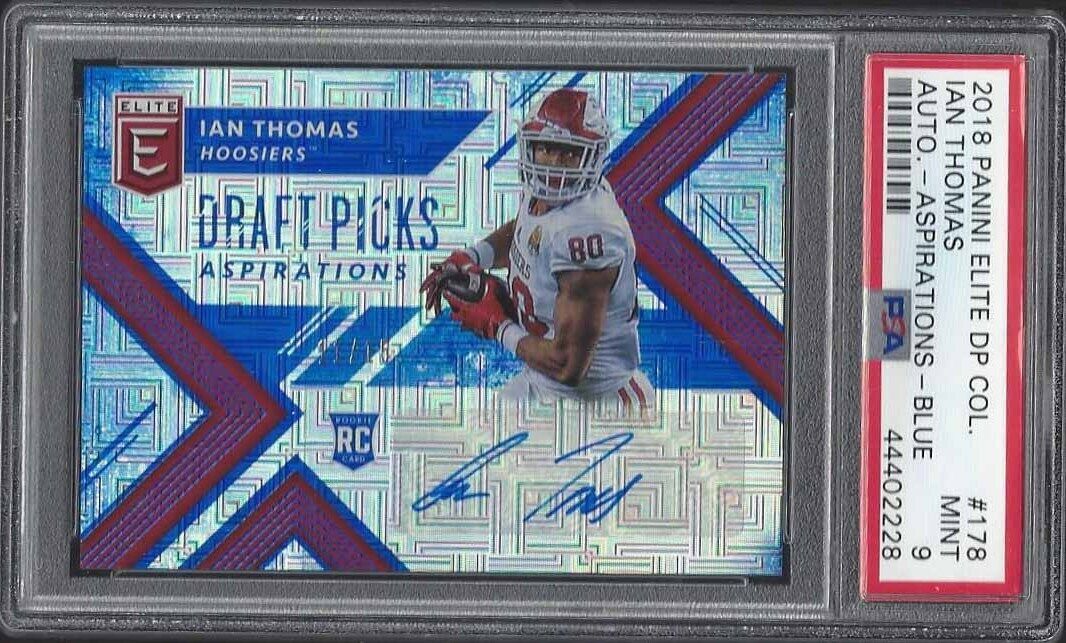 IAN THOMAS 2018 ELITE ASPIRATIONS BLUE AUTO RC #D 11/15 PSA 9 MINT POP 1/1