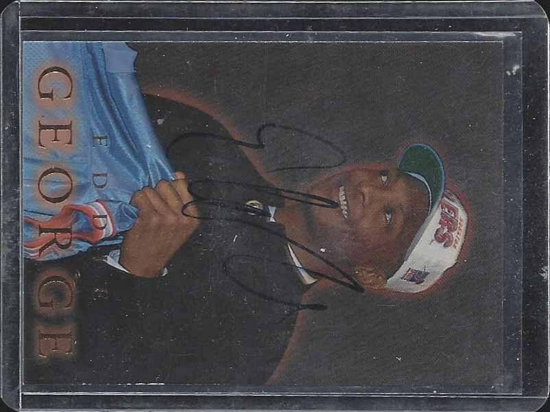 EDDIE GEORGE 1996 FLEER ON CARD OILERS SUPER RARE AUTO RC #A2