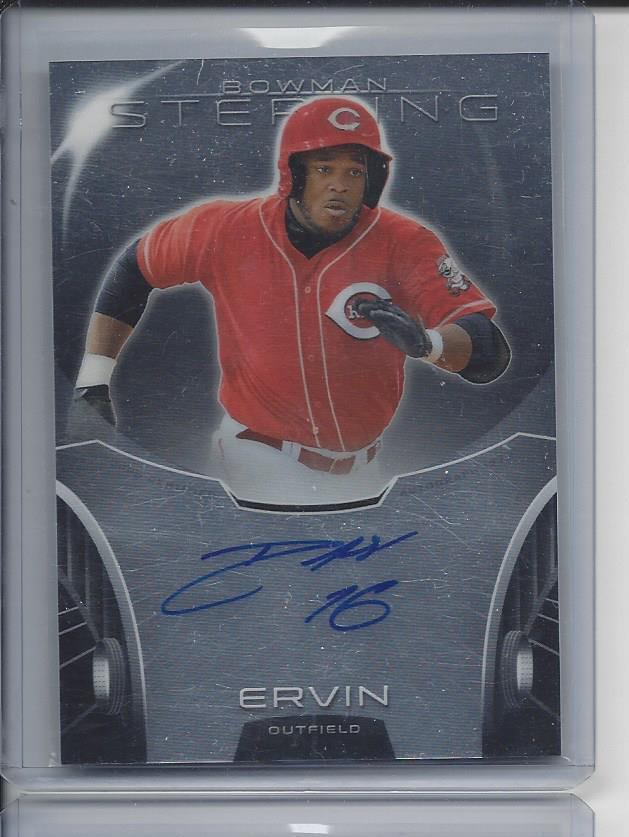 PHIL ERVIN 2013 BOWMAN STERLING REDS PROSPECT ON CARD AUTO