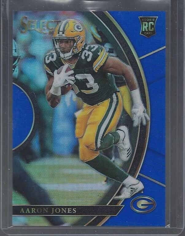 AARON JONES 2017 PANINI SELECT BLUE PRIZM PACKERS ROOKIE RC #D 121/149