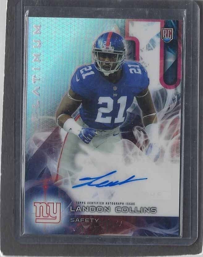 LANDON COLLINS 2015 TOPPS PLATINUM GIANTS REFRACTOR ROOKIE AUTO RC