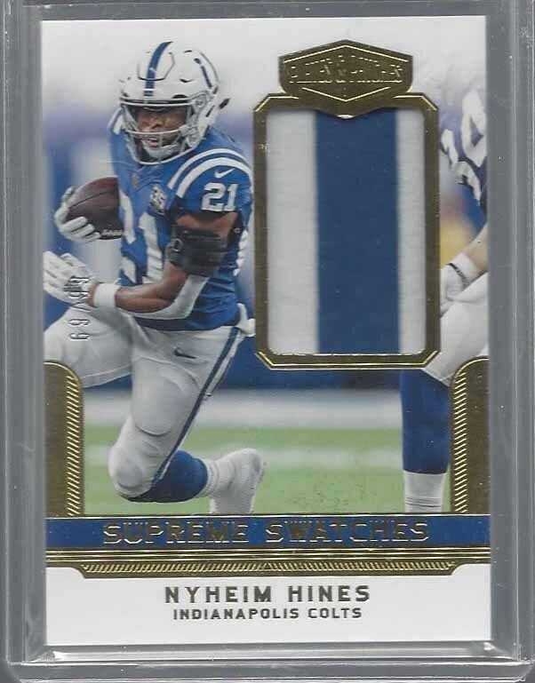 NYHEIM HINES 2018 PLATES & PATCHES SUPREME SWATCHES GOLD COLTS PATCH RC #D 69/99