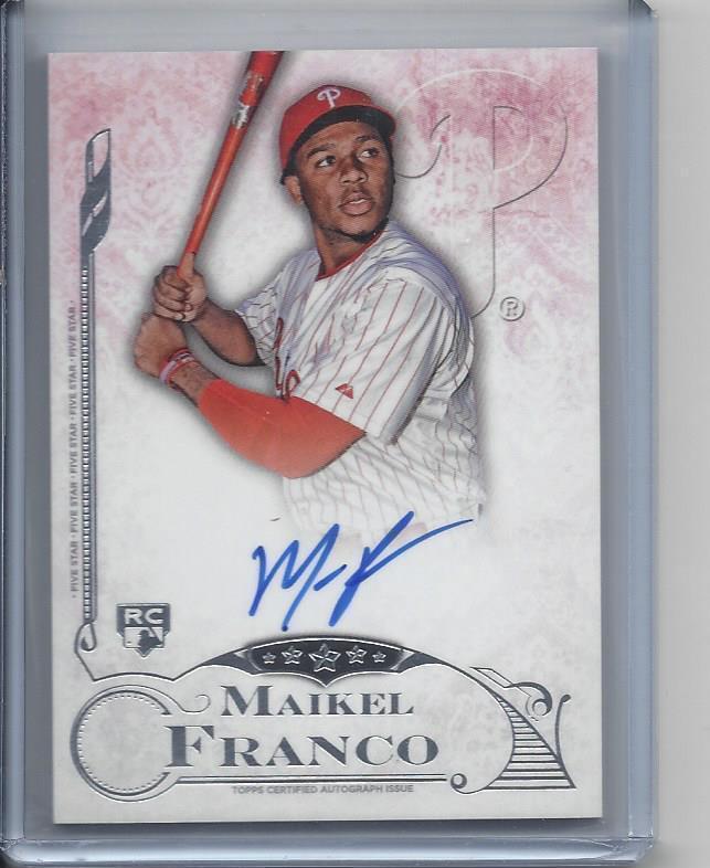 MAIKEL FRANCO 2015 TOPPS 5 FIVE STAR PHILLIES ON CARD ROOKIE AUTO RC