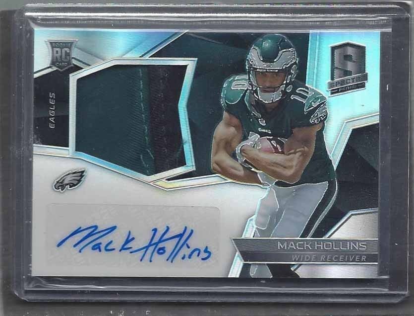 MACK HOLLINS 2017 SPECTRA RPA 2 COLOR ROOKIE PATCH AUTO RC #D 91/99