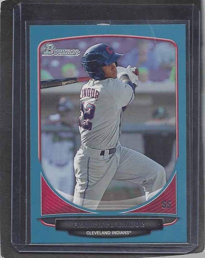 FRANCISCO LINDOR 2013 BOWMAN BLUE PARALLEL INDIANS TOP PROSPECT #D 474/500