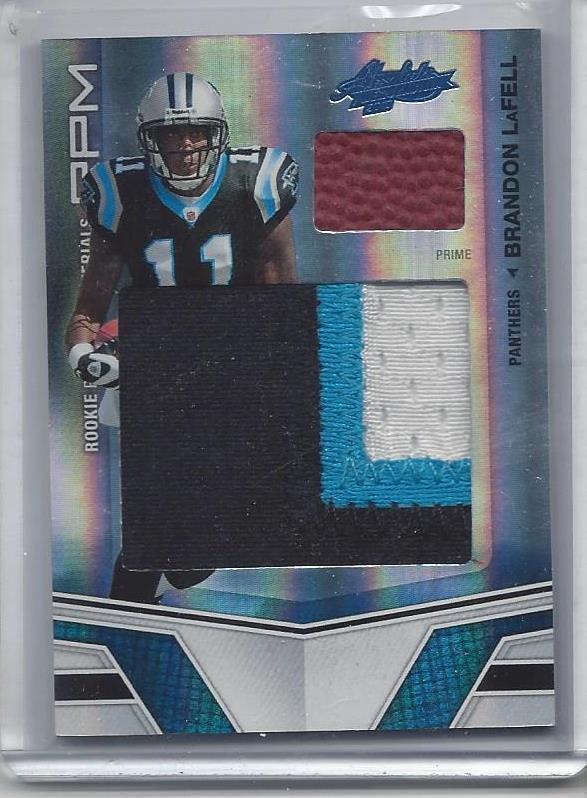 1/1 BRANDON LAFELL 2010 ABSOLUTE RPM JUMBO 3 COLOR PATCH BALL RC #D 19/25 (JSY#)