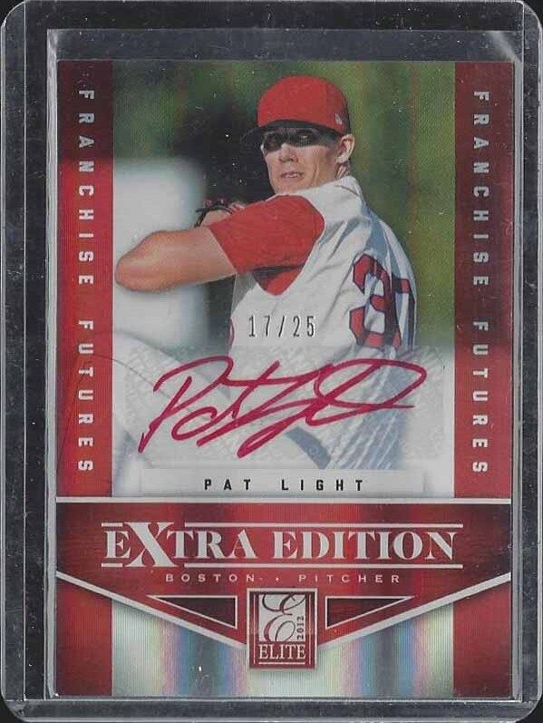 PAT LIGHT 2012 ELITE EXTRA EDITION RED SOX PROSPECT RED INK AUTO #D 17/25