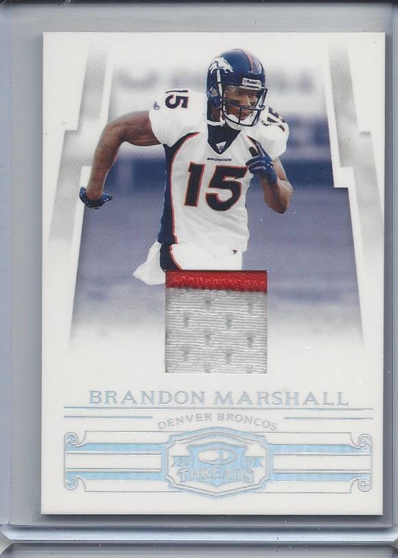 BRANDON MARSHALL 2007 DONRUSS THREADS HOLOFOIL 2 COLOR PATCH #D 2/25