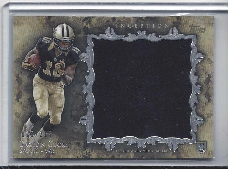BRANDIN COOKS 2014 TOPPS INCEPTION SAINTS JUMBO ROOKIE JERSEY RC #D 23/215