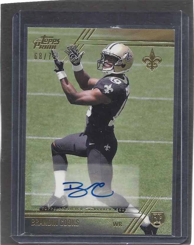 BRANDIN COOKS 2014 TOPPS PRIME GOLD ROOKIE AUTO RC #D 68/75