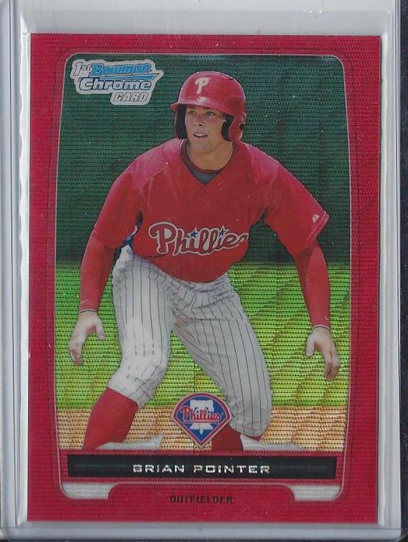 BRIAN POINTER 2014 BOWMAN CHROME PROSPECTS RED WAVE REFRACTOR RC #D 11/25