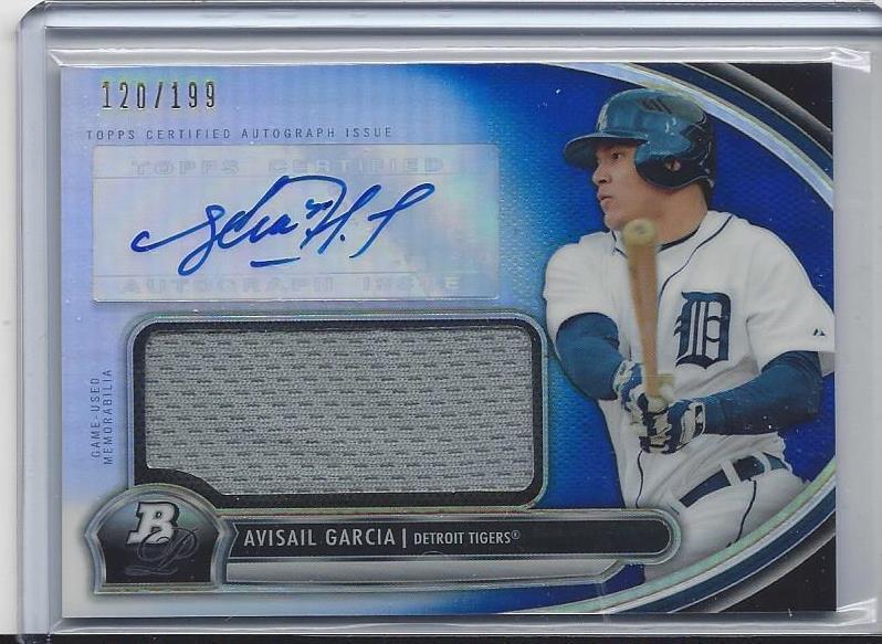 AVISAIL GARCIA 2013 BOWMAN PLATINUM PROSPECT BLUE REFRACTOR JERSEY AUTO #D /199