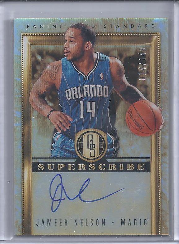 1/1 JAMEER NELSON 2012-13 GOLD STANDARD SUPERSCRIBE AUTO #D 14/149 JERSEY NBRD!