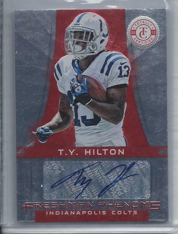 T.Y. HILTON 2012 TOTALLY CERTIFIED RED FRESHMAN PHENOMS COLTS AUTO RC #D /290