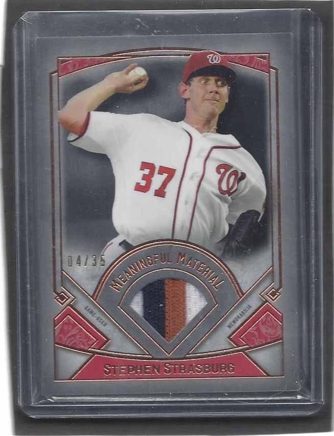 STEPHEN STRASBURG 2017 TOPPS MUSEUM MEANINGFUL MATERIAL 3 COLOR NATS PATCH /35
