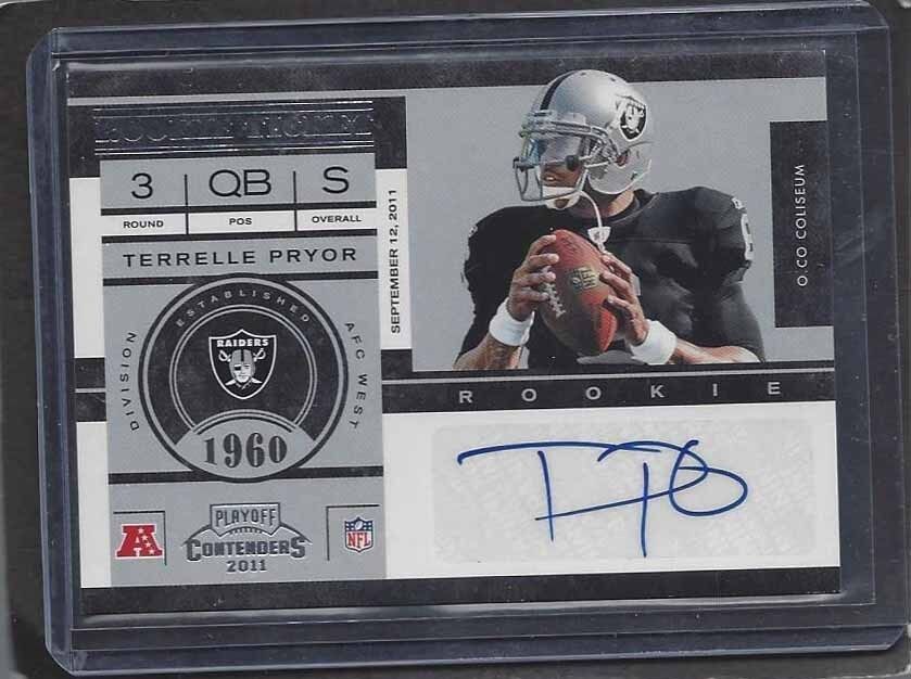 TERRELLE PRYOR 2011 PLAYOFF CONTENDERS ROOKIE TICKET AUTO RC #101
