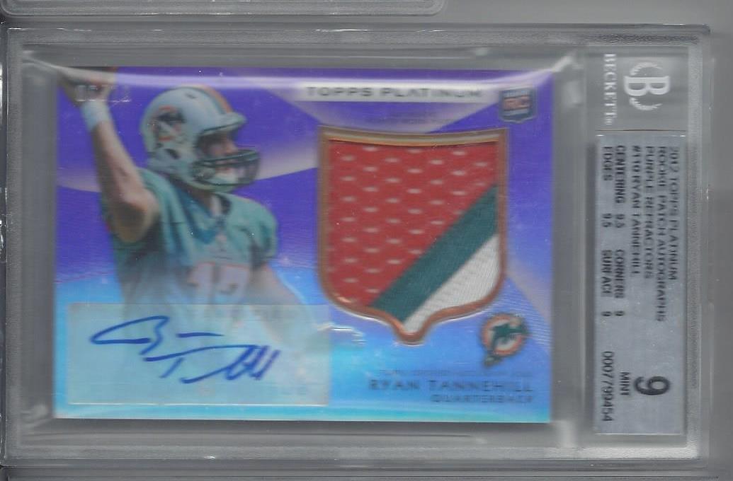 RYAN TANNEHILL 2012 TOPPS PLATINUM RPA PURPLE REFRACTOR PATCH AUTO RC /10 BGS 9