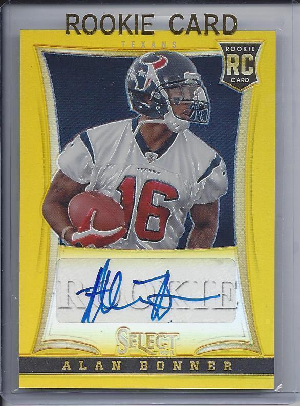 ALAN BONNER 2013 PANINI PRIZM GOLD REFRACTOR PRIZMS AUTO RC #D 9/10