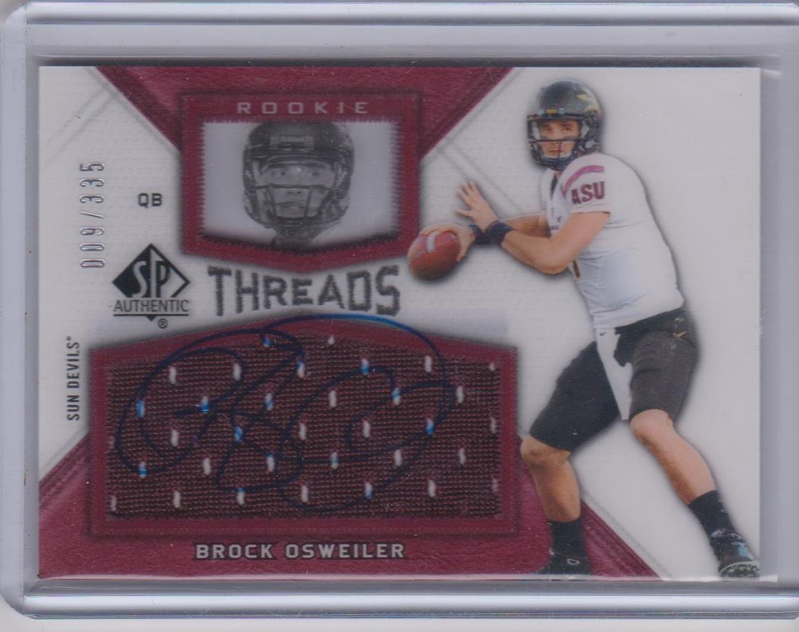 BROCK OSWEILER 2012 SP AUTHENTIC THREADS JERSEY AUTO RC #D /335