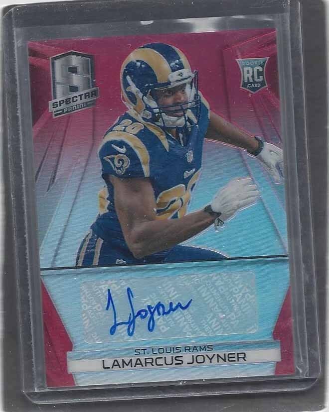 LAMARCUS JOYNER 2014 PANINI SPECTRA RED PRIZM RAMS ROOKIE AUTO RC #D /10