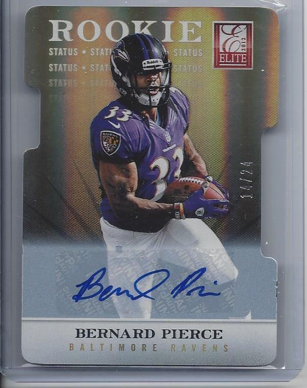 BERNARD PIERCE 2012 ELITE STATUS GOLD DIE CUT AUTO RC #D 14/24