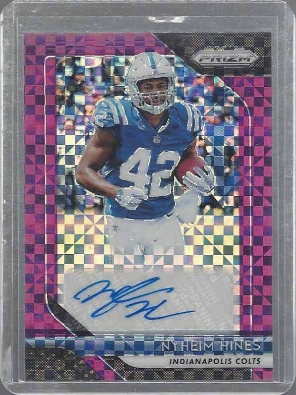 NYHEIM HINES 2018 PANINI PRIZM PURPLE POWER PRIZMS AUTO RC #D 36/49