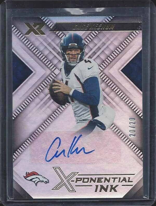 CASE KEENUM 2018 PANINI XR X-PONENTIAL INK AUTO #D 20/20