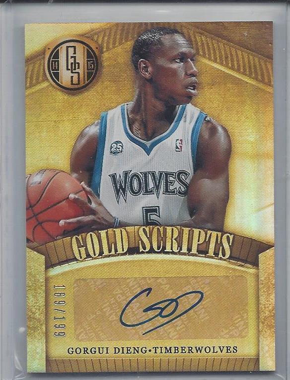 GORGUI DIENG 2014-15 GOLD STANDARD GOLD SCRIPTS WOLVES AUTO #D 169/199