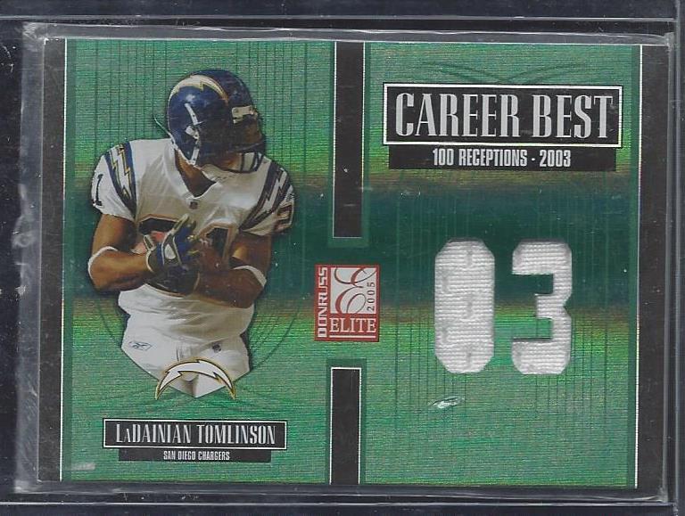 LADAINIAN TOMLINSON 2005 DONRUSS ELITE CAREER BEST DUAL JERSEY #D 95/103