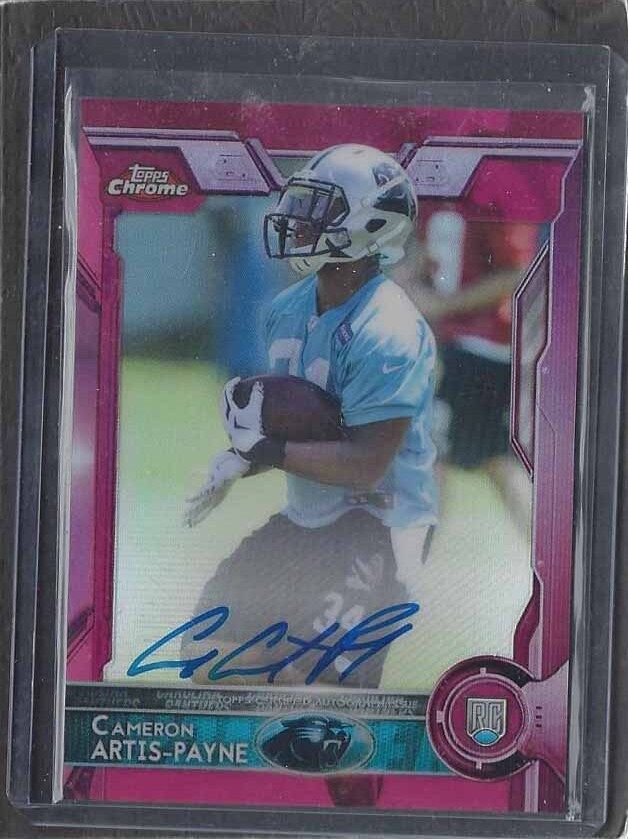 CAMERON ARTIS-PAYNE 2015 TOPPS CHROME PINK REFRACTOR ON CARD AUTO RC #D /75