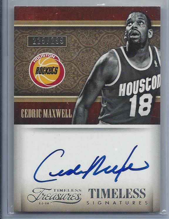 CEDRIC MAXWELL 2013-14 TIMELESS TREASURES ROCKETS ON CARD AUTO #D 225/299