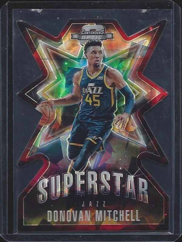 DONOVAN MITCHELL 2018-19 DONRUSS OPTIC SUPERSTAR RED CRACKED ICE SSP #10