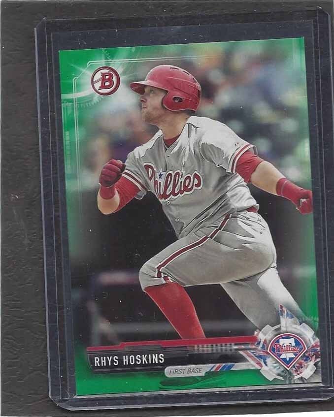 RHYS HOSKINS 2017 BOWMAN PROSPECTS PHILLIES PROSPECT GREEN PARALLEL #D 46/99