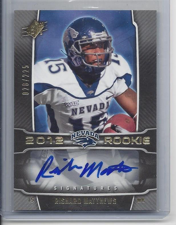RISHARD MATTHEWS 2012 SPX DOLPHINS NEVADA ROOKIE AUTO RC #D 28/225