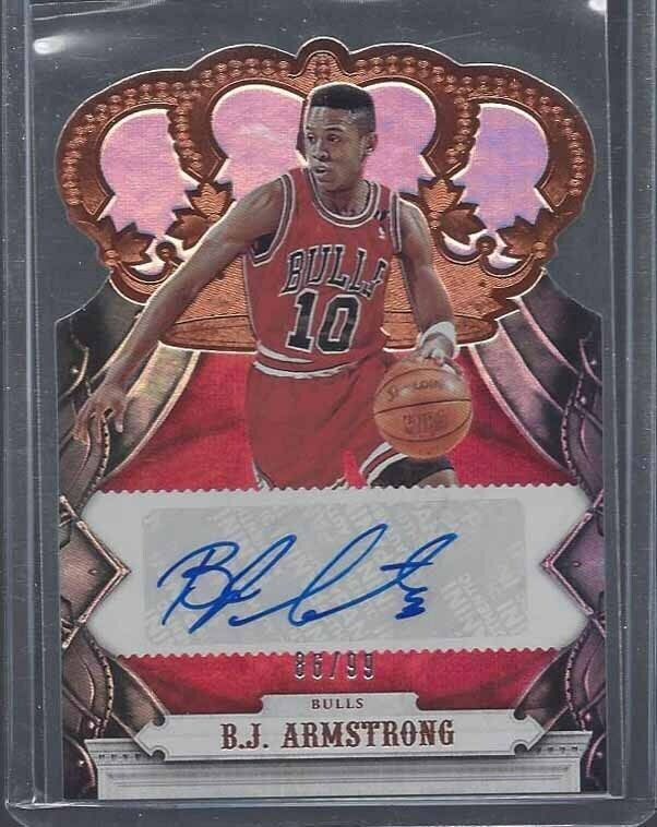 B.J. ARMSTRONG 2017-18 CROWN ROYALE BRONZE DIE CUT BULLS AUTO #D 86/99