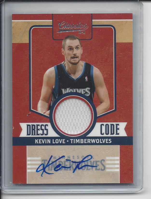KEVIN LOVE 2010-11 CLASSICS DRESS CODE JERSEY AUTO #D 7/25