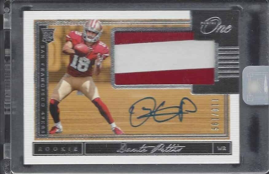 DANTE PETTIS 2018 PANINI ONE RPA 2 COLOR PATCH ON CARD AUTO RC #D 110/199