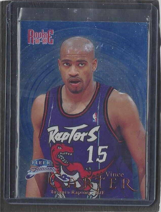 VINCE CARTER 1998-99 FLEER BRILLIANTS BLUE ROOKIE RC #105