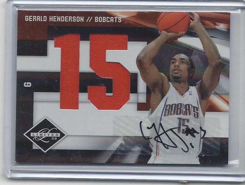 GERALD HENDERSON 2009 LIMITED JUMBO DUAL JERSEY NUMBER AUTO RC #D 22/49