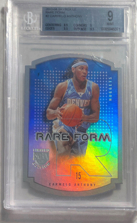 CARMELO ANTHONY 2003 SKYBOX LE RARE FORM DIE CUT FOIL RC #2 BGS 9 MINT POP 3