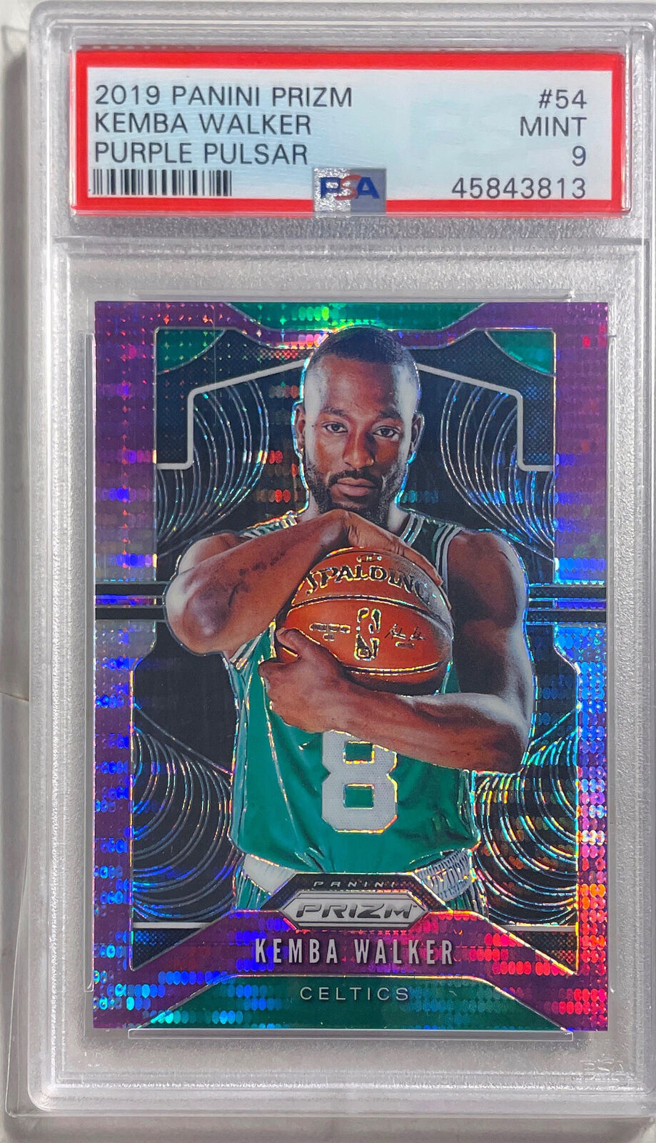 KEMBA WALKER 2019 PANINI PRIZM PURPLE PULSAR PRIZM #D 23/35 PSA 9 MINT POP 2