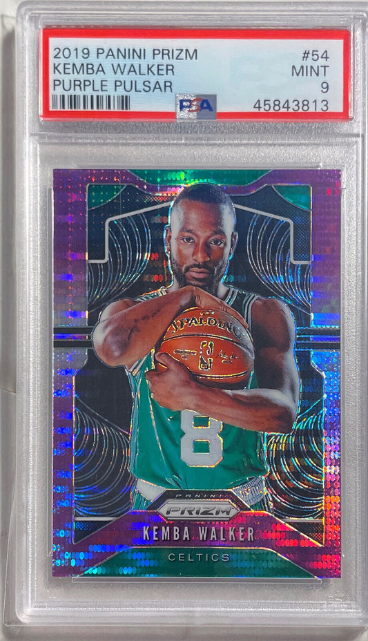 KEMBA WALKER 2019 PANINI PRIZM PURPLE PULSAR PRIZM #D 23/35 PSA 9 MINT POP 2