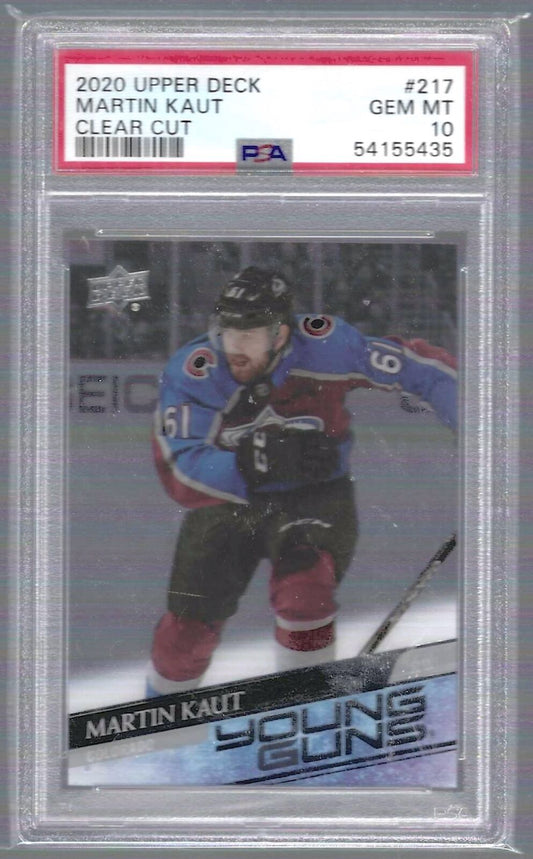 MARTIN KAUT 2020-21 UD SERIES 1 CLEAR CUT YOUNG GUNS RC PSA 10 GEM MINT POP 2