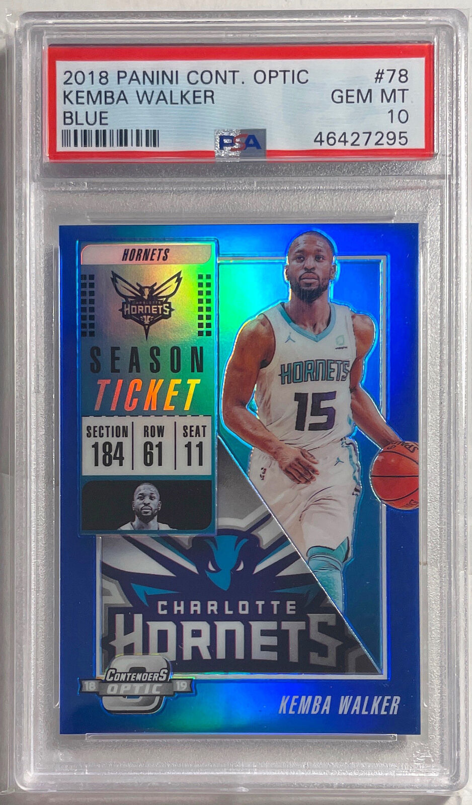 KEMBA WALKER 2018 CONTENDERS OPTIC BLUE HOLO #D 32/99 PSA 10 GEM MINT POP 2