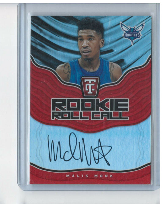 MALIK MONK 2017-18 PANINI CERTIFIED ROOKIE ROLL CALL ON CARD AUTO RC