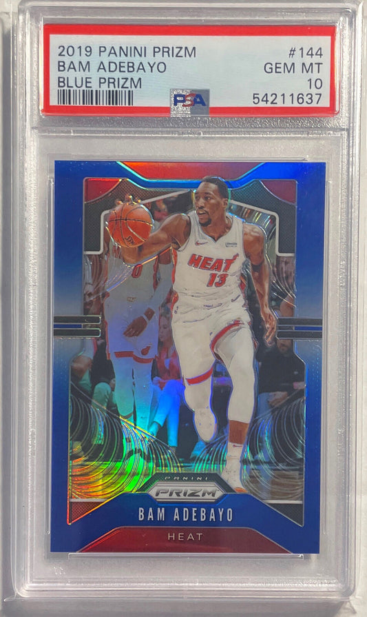 BAM ADEBAYO 2019 PANINI PRIZM BLUE PRIZM #D 037/199 PSA 10 GEM MINT POP 9