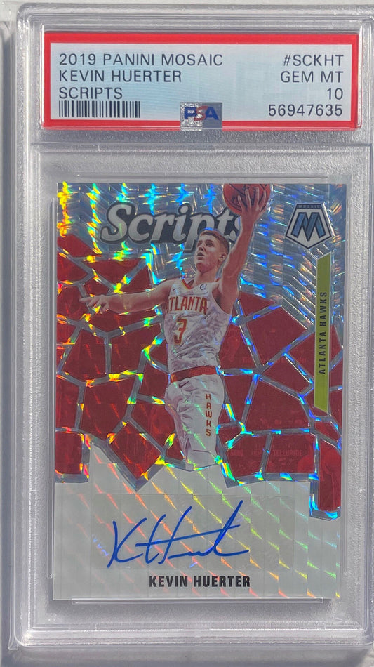 KEVIN HUERTER 2019 MOSAIC SCRIPTS AUTO PRIZM RC #SCKHT PSA 10 GEM MINT POP 6