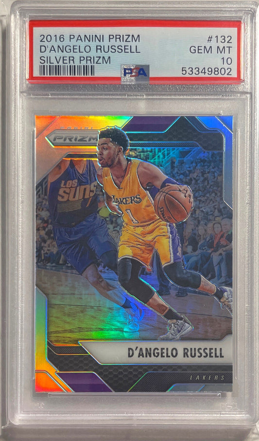 D'ANGELO RUSSELL 2016 PANINI PRIZM SILVER PRIZM #132 PSA 10 GEM MINT POP 9