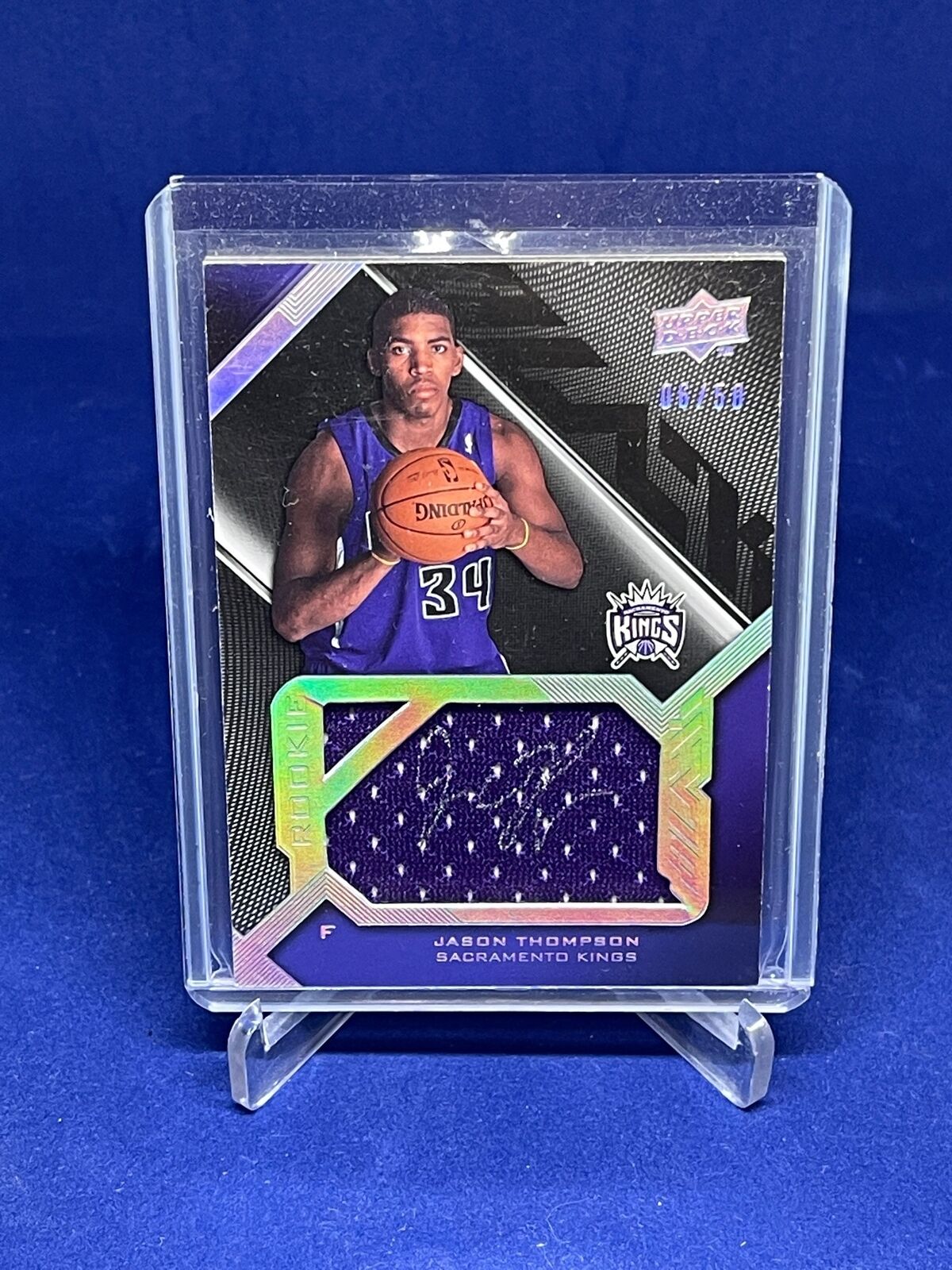 JASON THOMPSON 2008-09 UD BLACK JERSEY AUTO RC #D 6/50